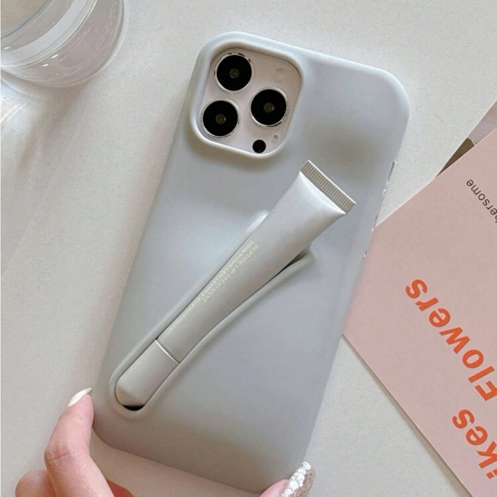 1pc Lipstick/Lip Gloss Silicone Anti-Fall Phone Case